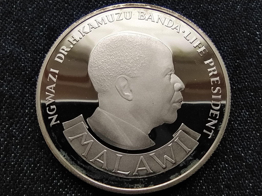 Malawi A függetlenség 10. évfordulója .925 ezüst 10 kwacha 1974 PP