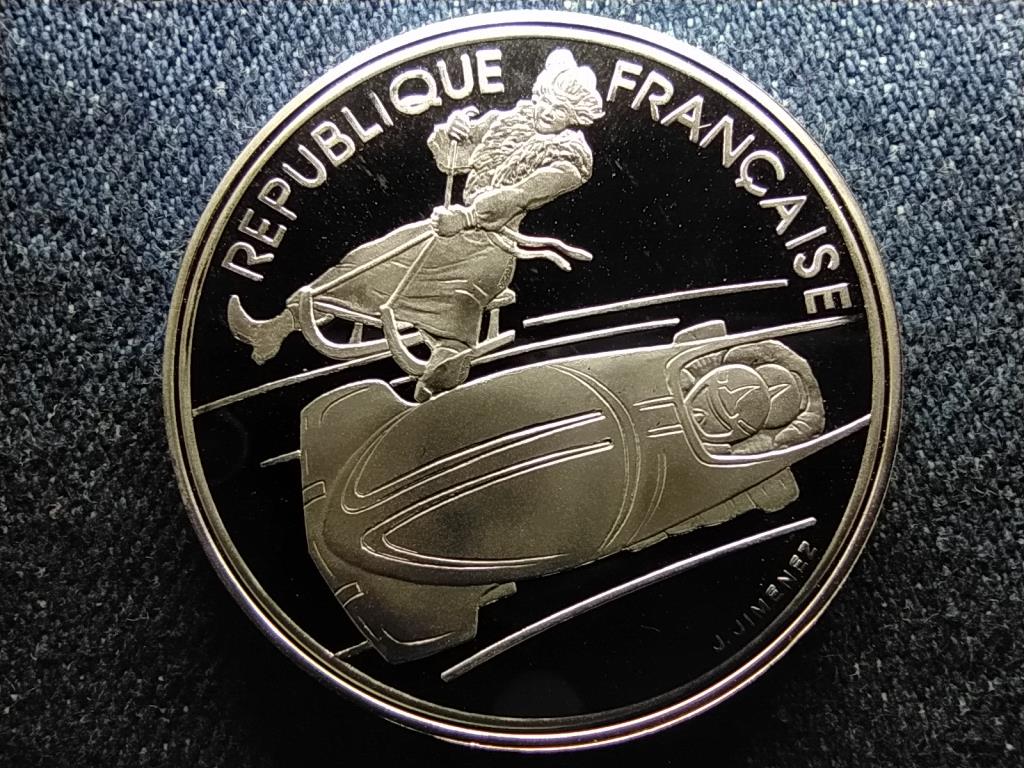Franciaország Olimpia 1992, Albertville, Bob .900 ezüst 100 frank 1990 PP