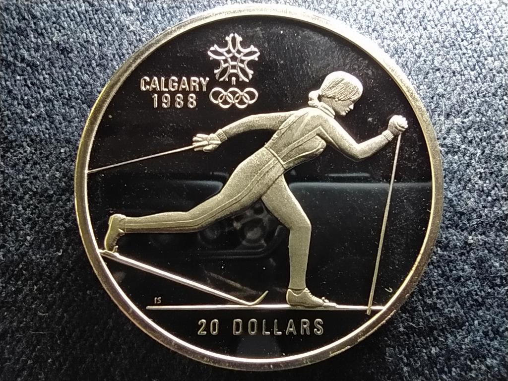 Kanada Téli olimpia Calgary sífutás .925 ezüst 20 Dollár 1986 PP