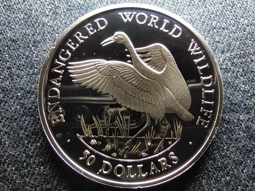 Cook-szigetek Lármás daru .925 ezüst 50 Dollár 1990 PM