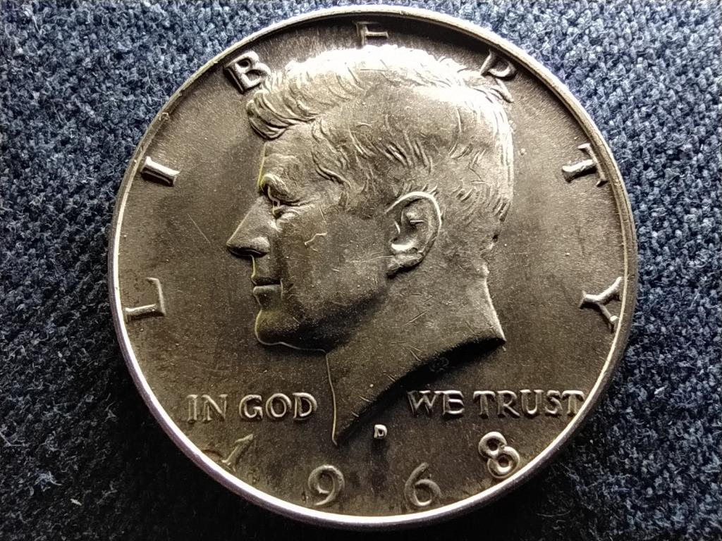 USA Kennedy half dollar .400 ezüst 1/2 Dollár 1968 D EXTRA