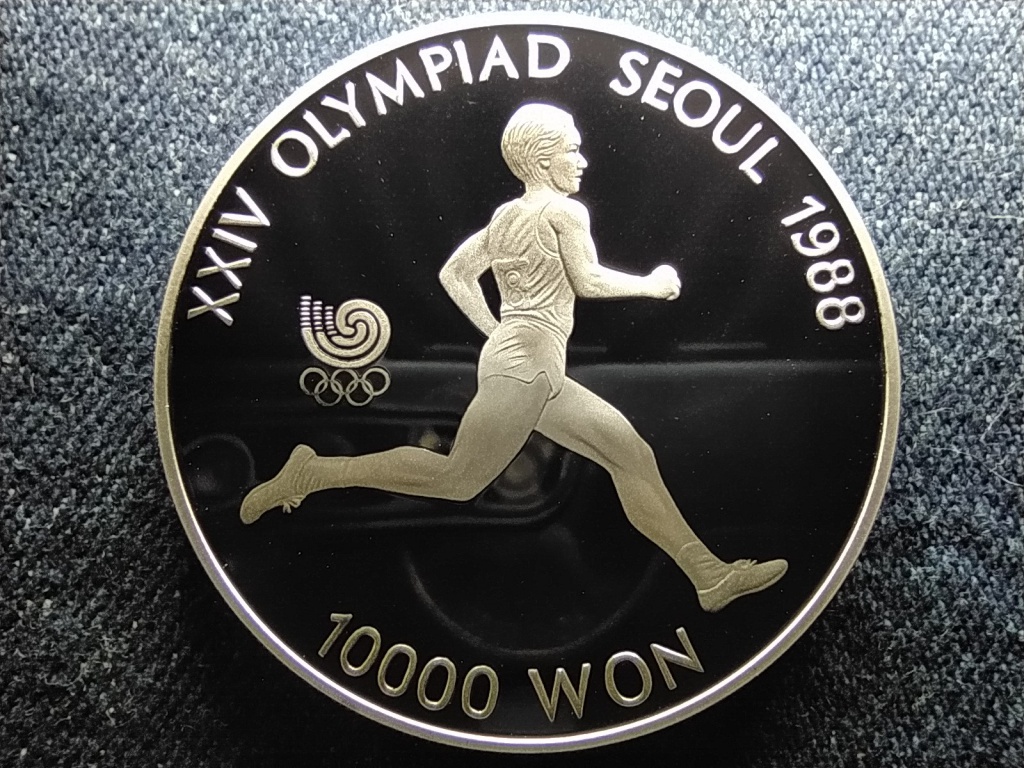 Dél-Korea Olimpiai Játékok Szöulban 1988 Futás .925 ezüst 10000 won 1986 PP