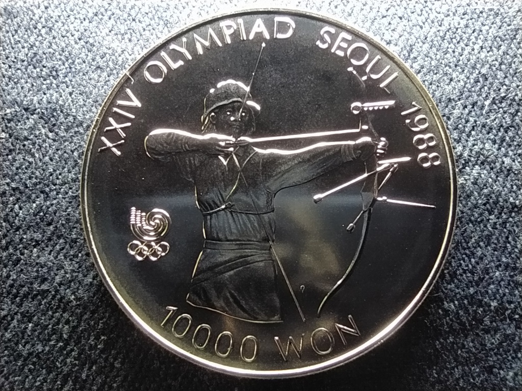 Dél-Korea Olimpiai Játékok Szöulban 1988 Íjászat .925 ezüst 10000 won 1987