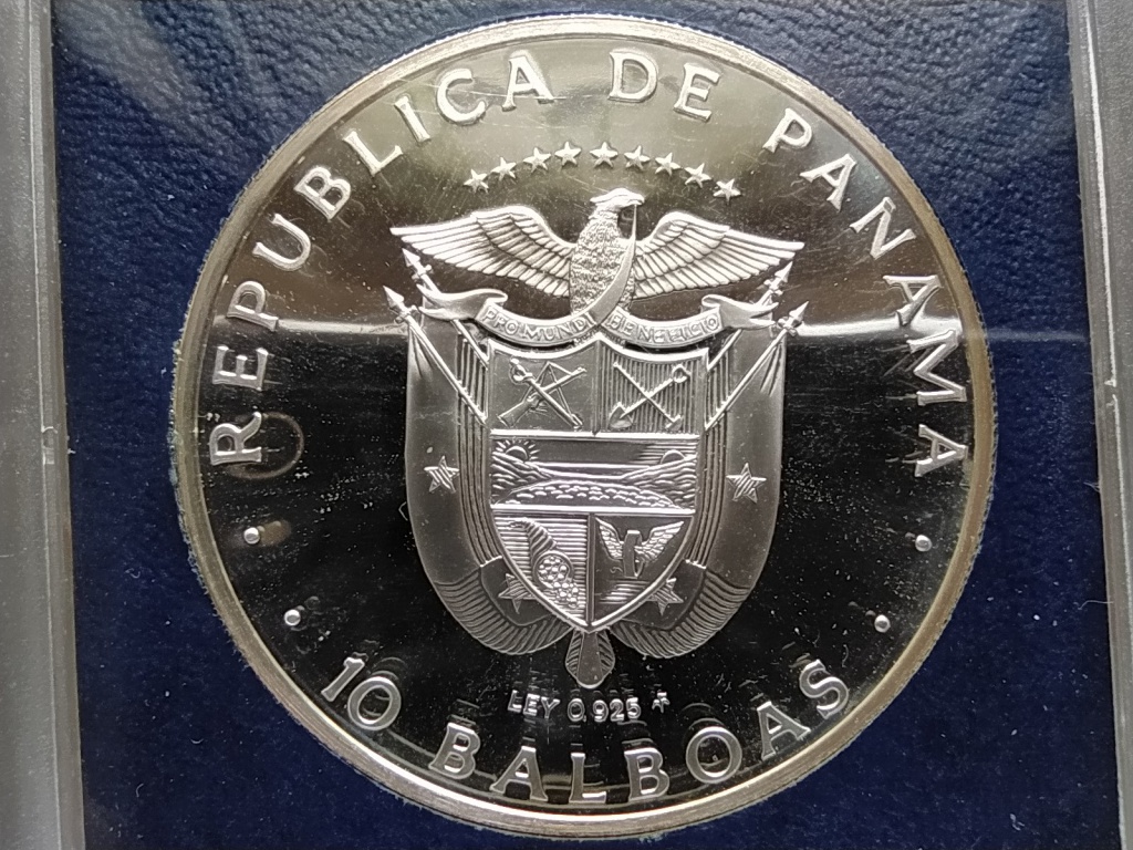 Panama Panama-csatorna szerződés végrehajtása .925 ezüst 10 Balboa 1979 FM PP