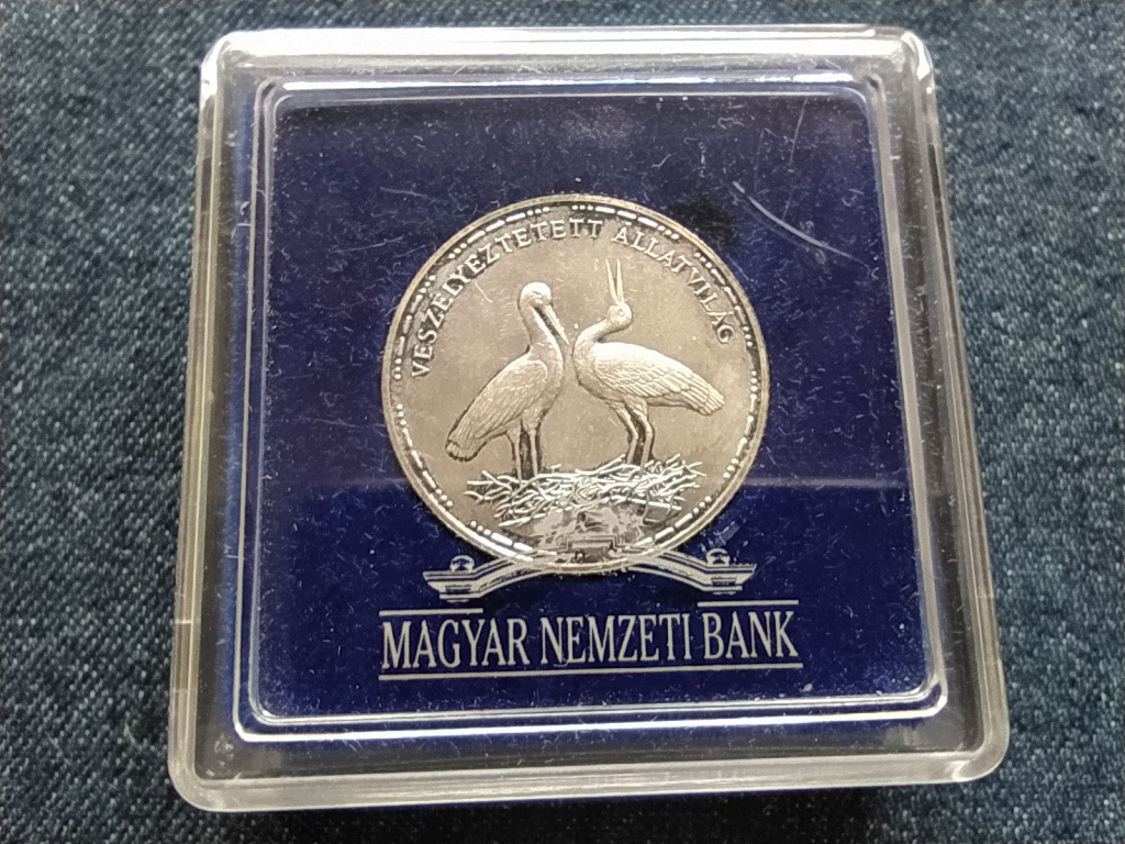 Fehér gólya ezüst 200 Forint 1992 BP EREDETI MNB TOK + CERTI