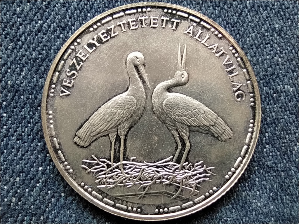 Fehér gólya ezüst 200 Forint 1992 BP EREDETI MNB TOK + CERTI