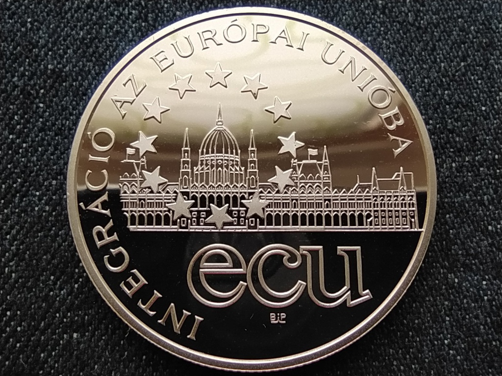 E.C.U. - Integráció az Európai Unióba Parlament ezüst 1000 Forint 1995 BP PP