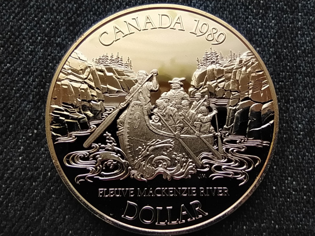 Kanada Bicentenárium MacKenzie folyó .500 ezüst 1 Dollár 1989 PP