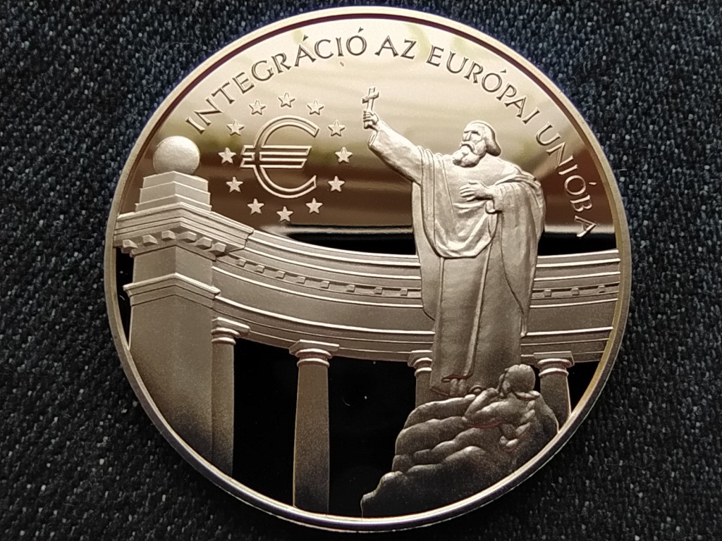 E.C.U. - Integráció az Európai Unióba Szent Gellért ezüst 3000 Forint 1999 BP PP