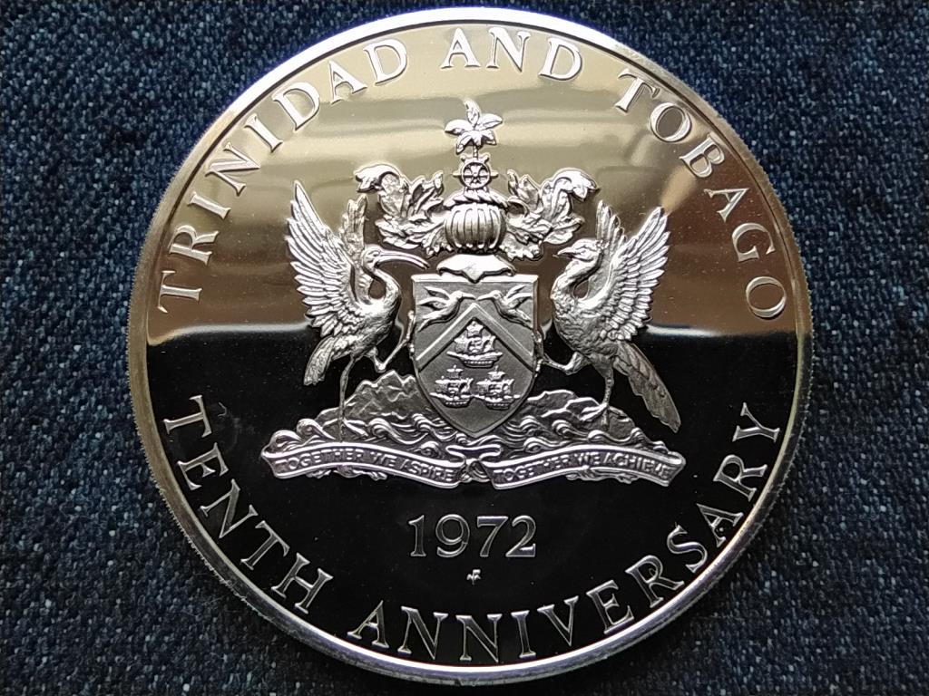 Trinidad és Tobago Függetlenség .925 ezüst 10 dollár 1972 FM PP