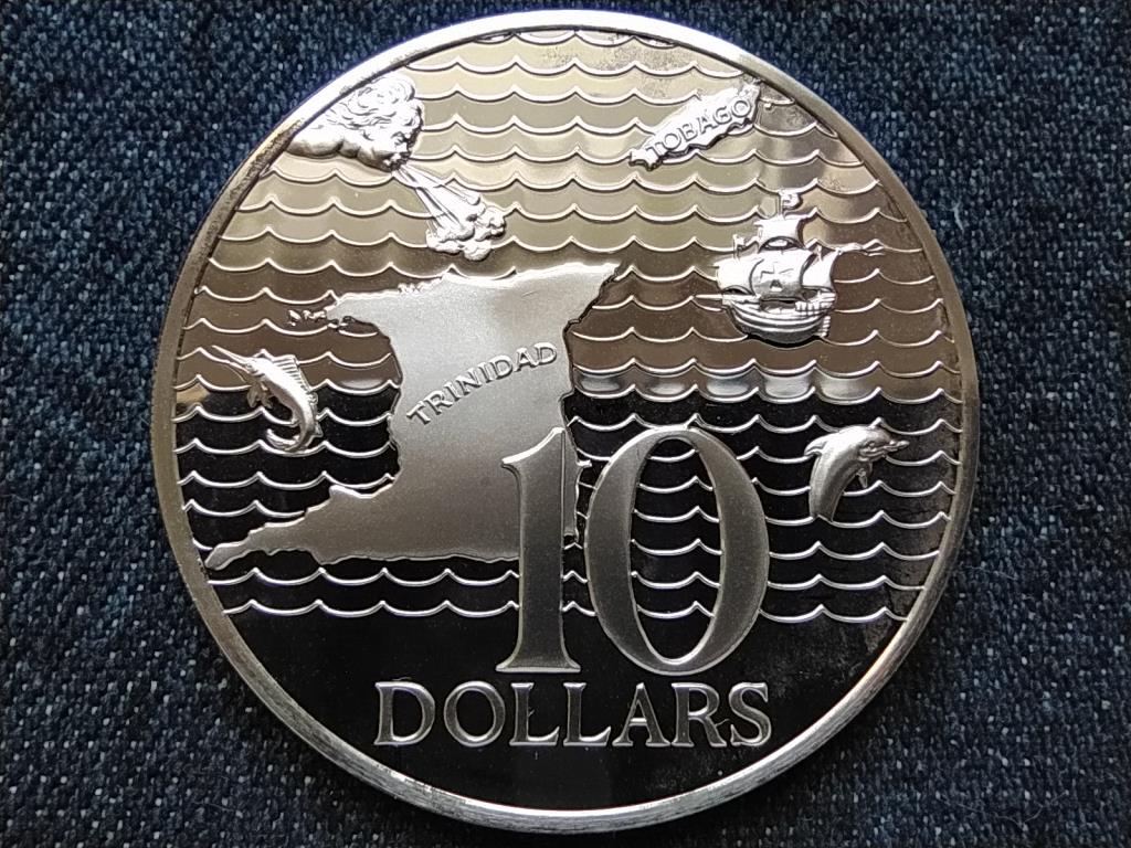 Trinidad és Tobago Függetlenség .925 ezüst 10 dollár 1972 FM PP