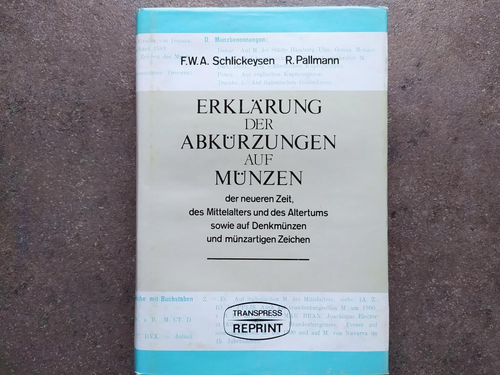 Erklarung der Abkürzungen alt Münzen (A régi érmék rövidítéseinek magyarázata)