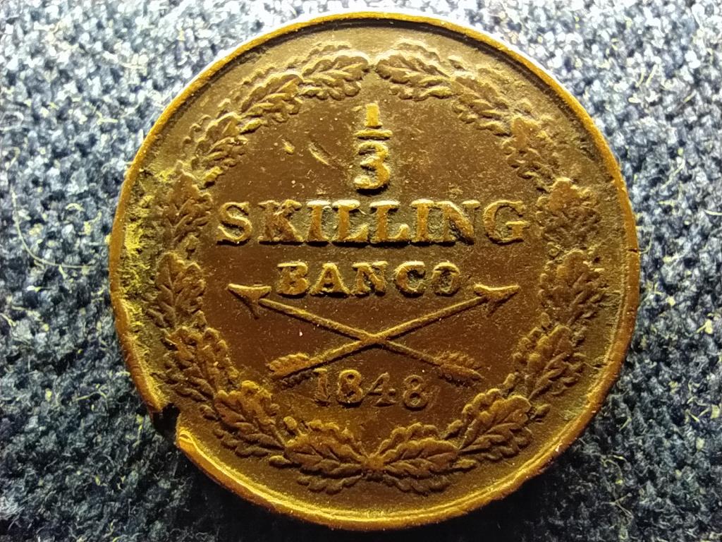 Svédország I. Oszkár (1844-1859) 1/3 skilling banco 1848