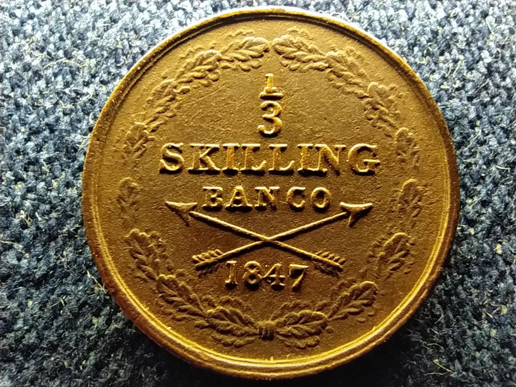 Svédország I. Oszkár (1844-1859) 1/3 skilling banco 1847