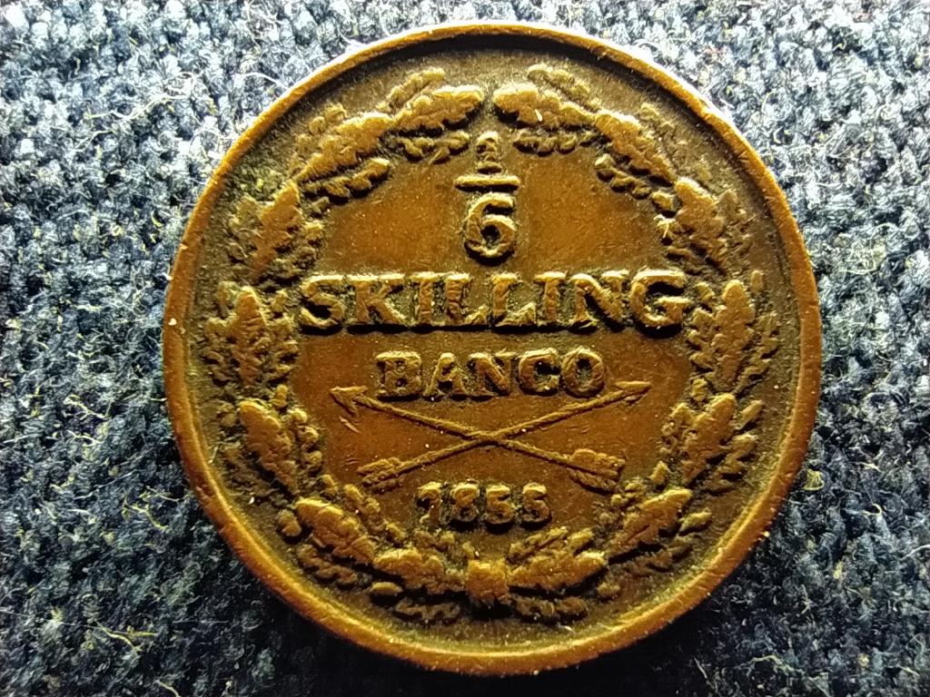 Svédország I. Oszkár (1844-1859) 1/6 Skilling banco 1855