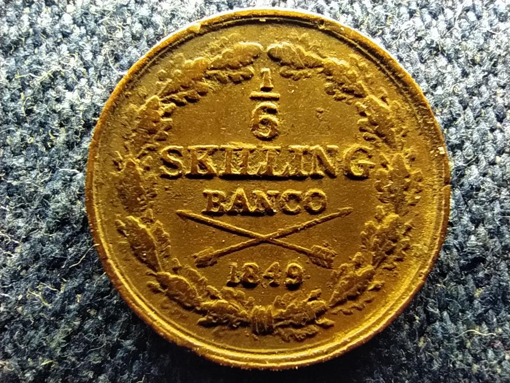 Svédország I. Oszkár (1844-1859) 1/6 Skilling banco 1849