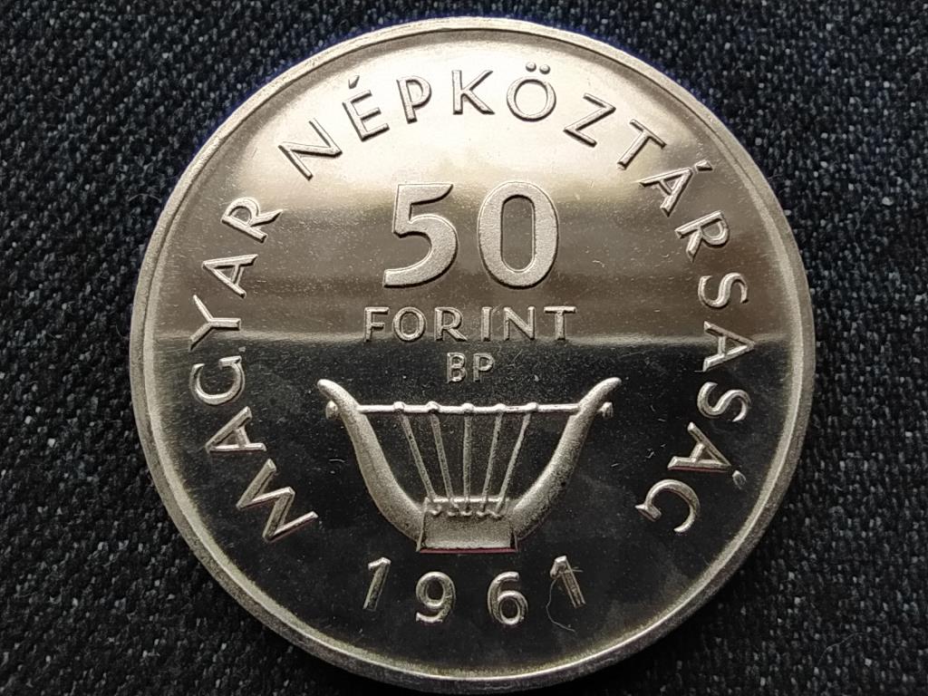 Liszt Ferenc emlékérme-sorozat ezüst 50 Forint 1961 BP BU