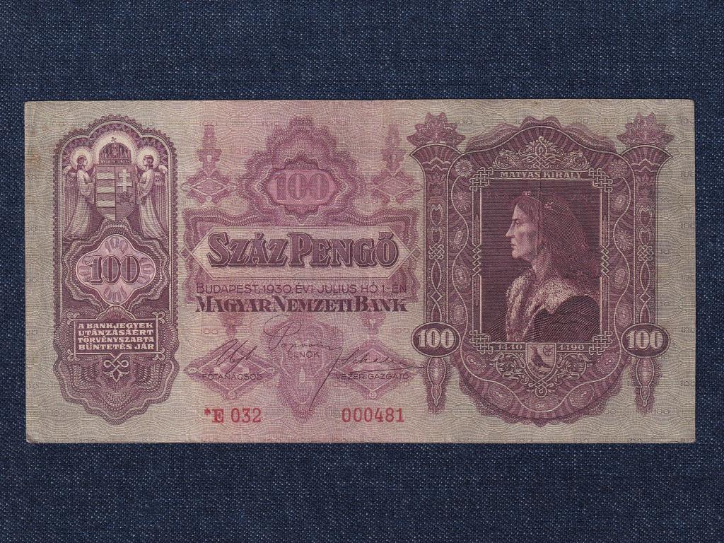 Második sorozat (1927-1932) csillagos 100 Pengő bankjegy 1930 Alacsony sorsz.