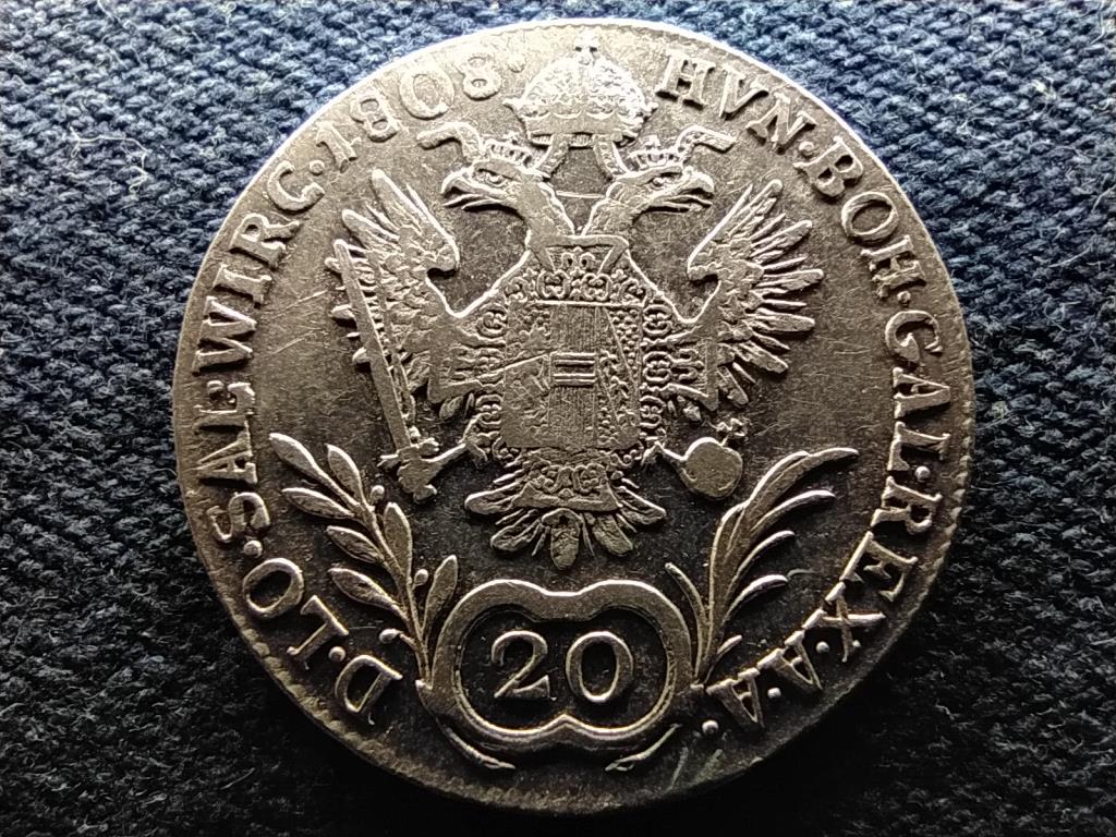 Ausztria II. Ferenc .583 ezüst 20 Krajcár 1808 A