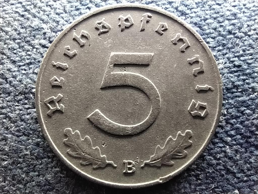 Németország Horogkeresztes 5 birodalmi pfennig 1941 B