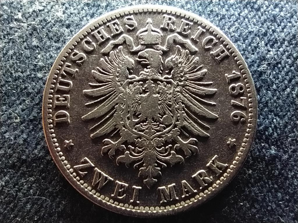 Német Államok Szabad Hanzaváros Hamburg .900 ezüst 2 Márka 1876 J 