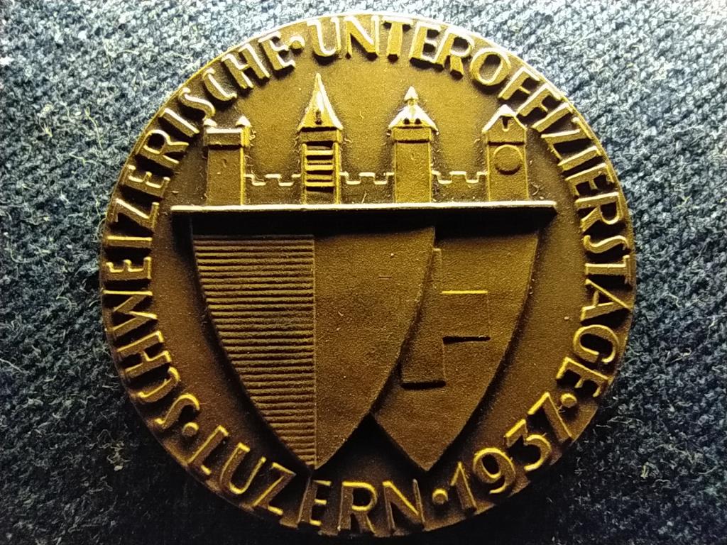 Lutzern Svájci altiszti napok 1937 bronz emlékérem