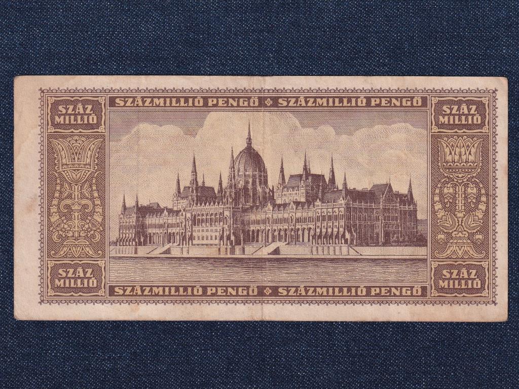 Háború utáni inflációs sorozat 100 millió Pengő bankjegy 1946 MNB felülbélyegzett