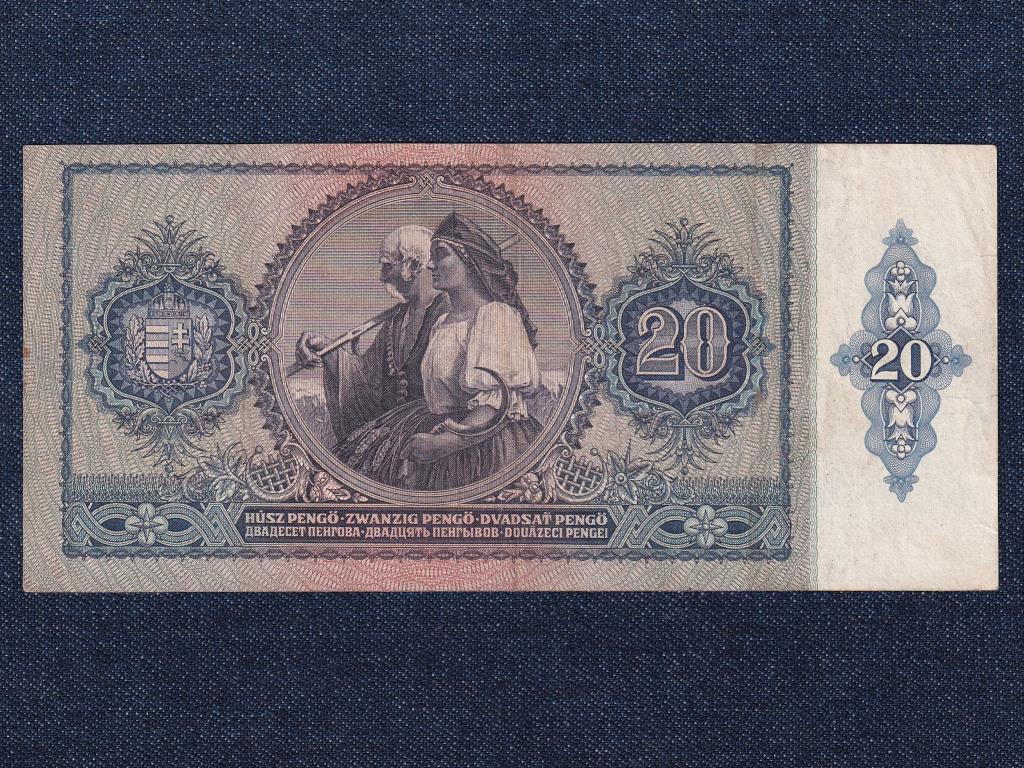 Háború előtti sorozat (1936-1941) 20 Pengő bankjegy 1941 felülbélyegzett