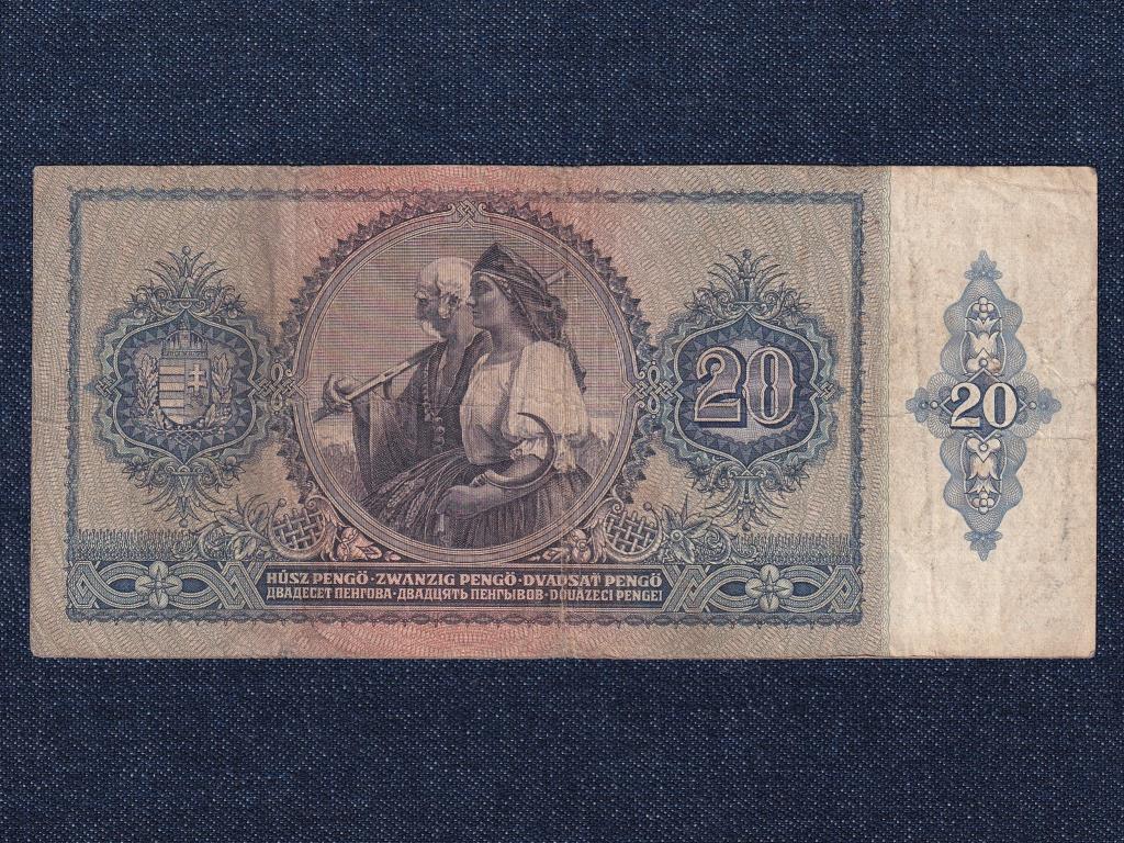 Háború előtti sorozat (1936-1941) 20 Pengő bankjegy 1941 sarló-kalapács