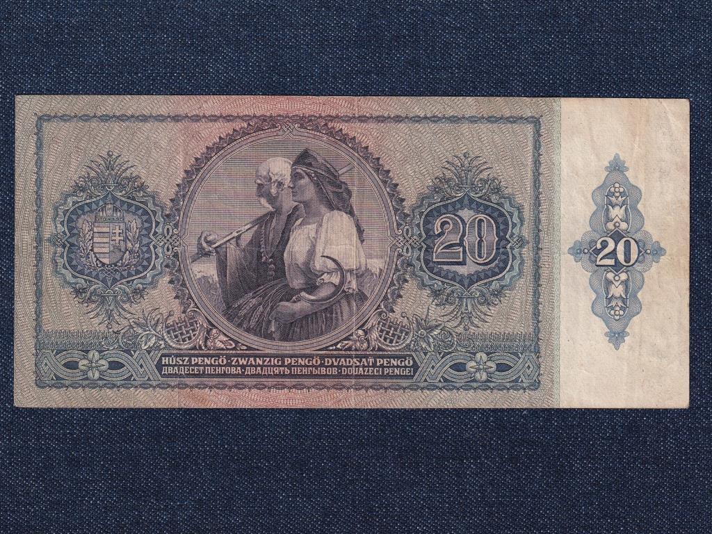 Háború előtti sorozat (1936-1941) 20 Pengő bankjegy 1941 MNB felülbélyegzett