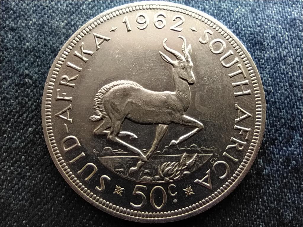 Dél-Afrikai Köztársaság Suid-Afrika .500 ezüst 50 Cent 1962