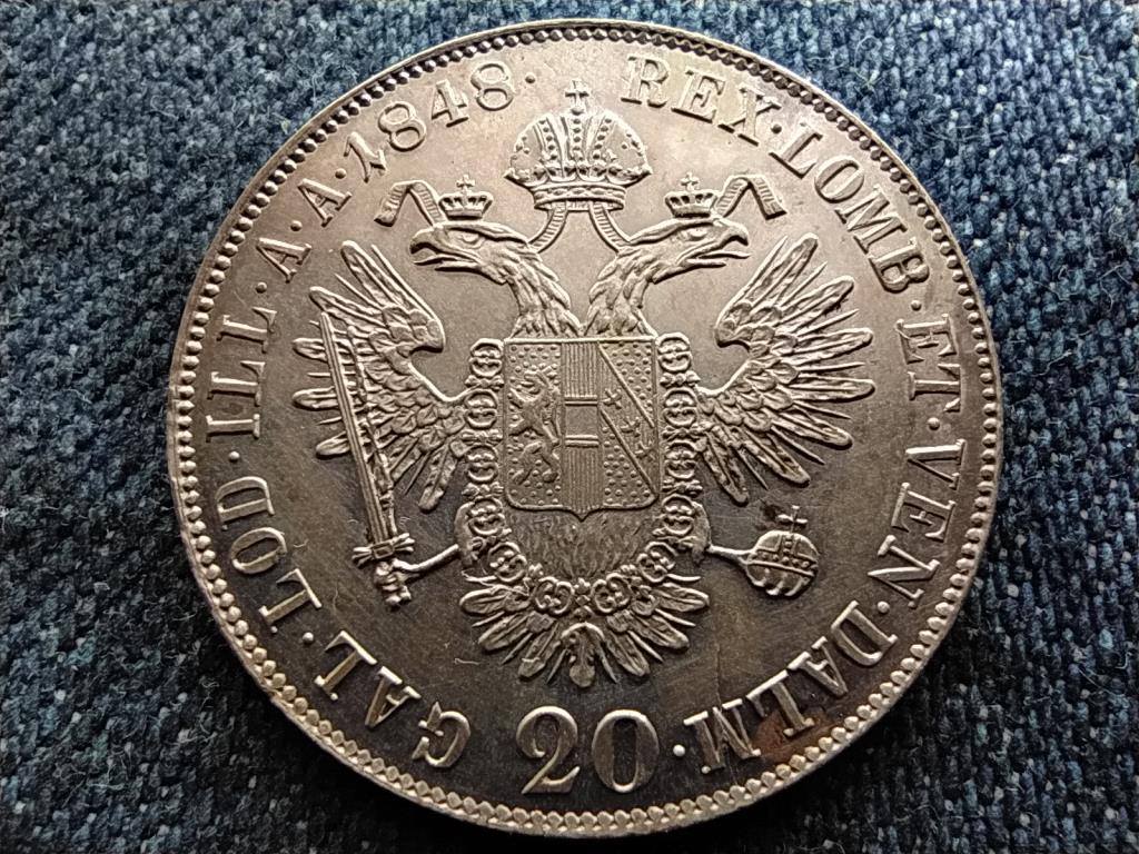 Ausztria V. Ferdinánd (1835-1848) .583 ezüst 20 Krajcár 1848 C