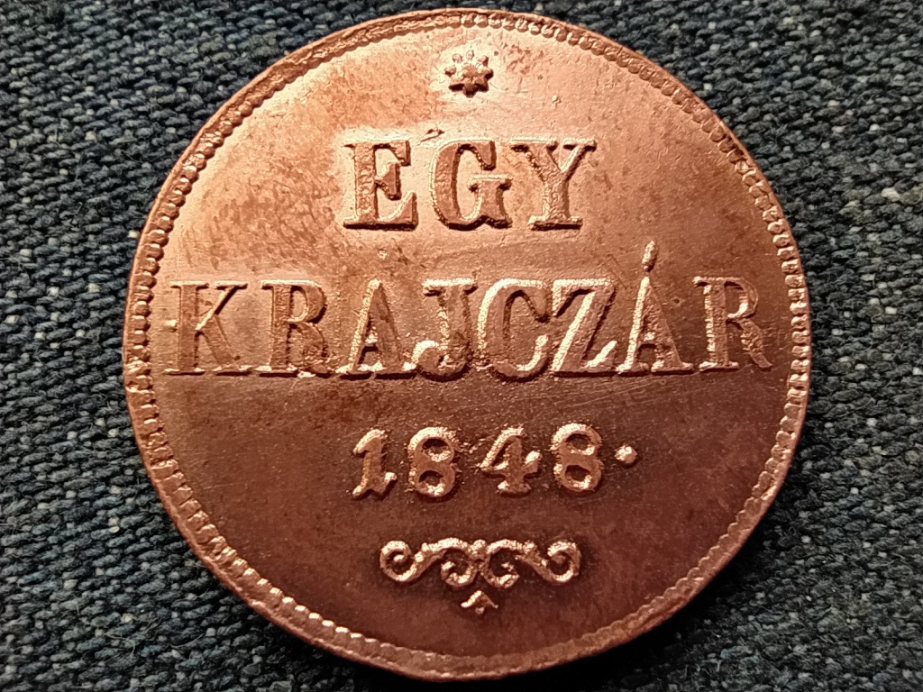 Szabadságharc 1 Krajcár 1848 EXTRA, KORONA ÁTÜT
