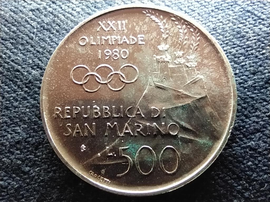 San Marino Nyári Olimpia 1980 Moszkva Boksz .835 ezüst 500 Líra 1980 R