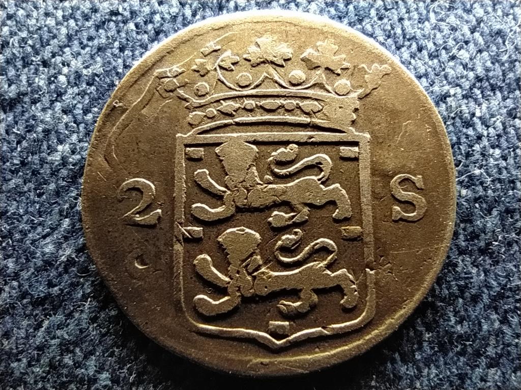 Hollandia Holland Köztársaság .583 ezüst 2 Stuiver 1769 