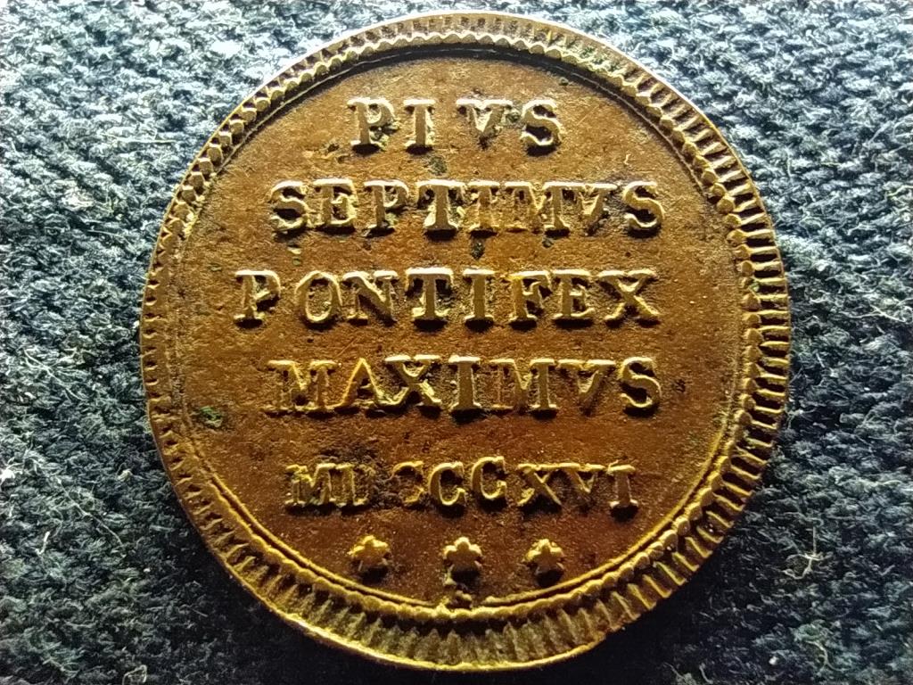 Pápai állam VII. Pius 1 Quattrino 1816 R 