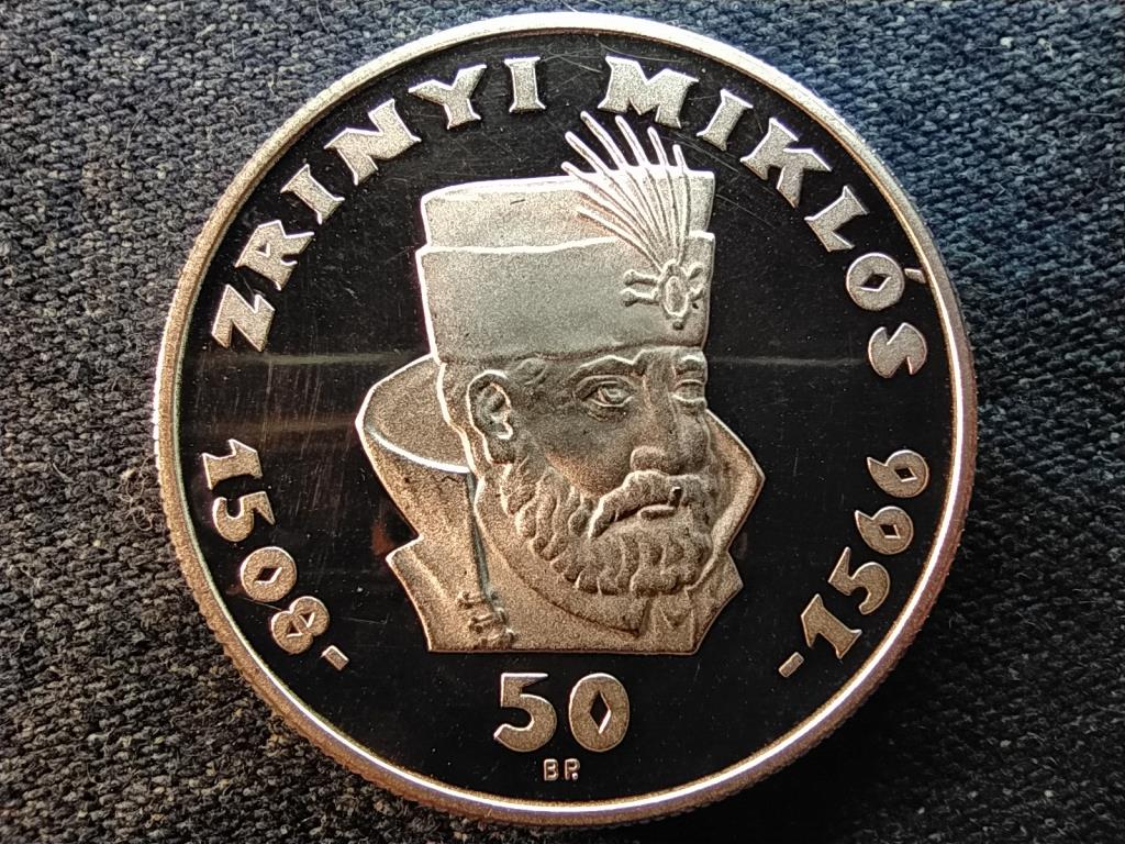 Zrínyi Miklós emlékérme-sorozat ezüst 50 Forint 1966 BP PP