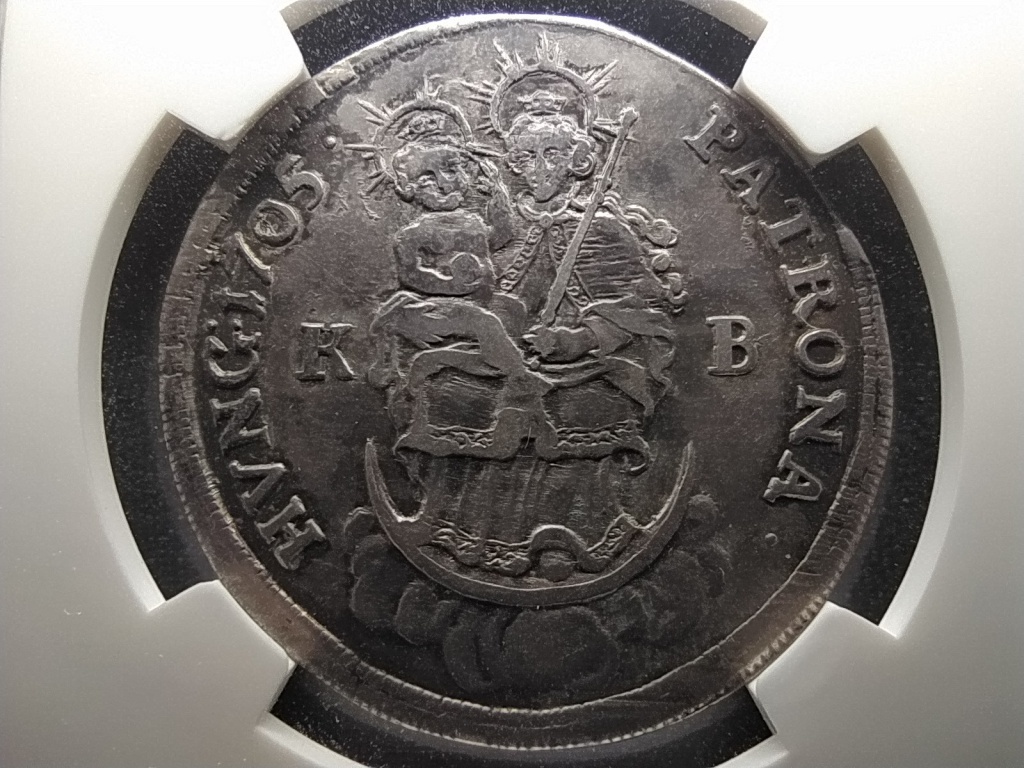 Erdélyi Fejedelemség II. Rákóczi Ferenc (1704-1711) ezüst 1/2 Tallér 1705 KB 