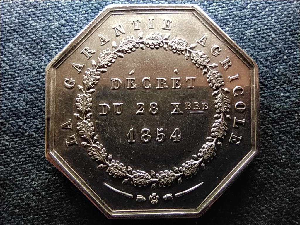 Franciaország A mezőgazdasági garancia 1854 ezüst érem 19g 36mm