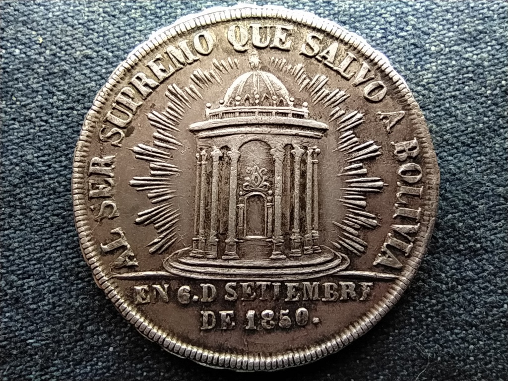 Bolívia Proklamációs érem 1852 ezüst 26,7g