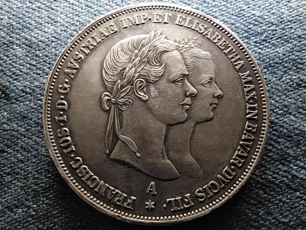 Ausztria Ferenc József és Sissy házassági évforduló .900 ezüst 2 Gulden 1854 A 