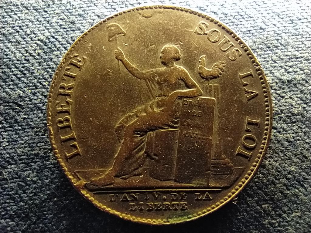 Franciaország 2 sol érem 1792 bronz 32mm