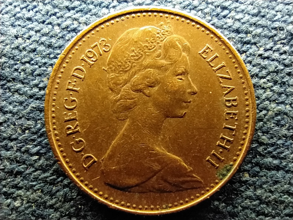 Anglia II. Erzsébet (1952-) 1/2 Új Penny 1973