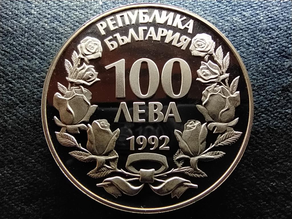 Bulgária Birodalmi sas .925 ezüst 100 Leva 1992 PP