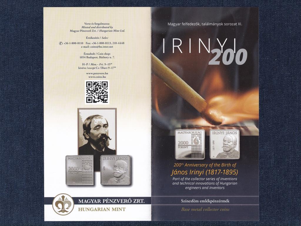Irinyi János születésének 200. évfordulójára 2000 Forint 2017 prospektus