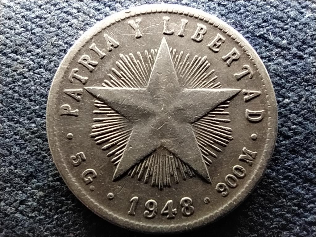 Kuba .900 ezüst 20 centavo 1948