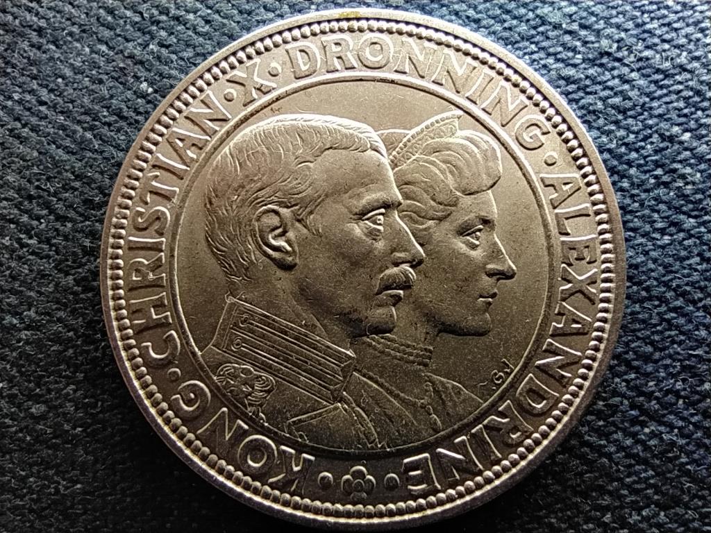 Dánia Ezüst lakodalom .800 ezüst 2 Korona 1923 GJ HCN 