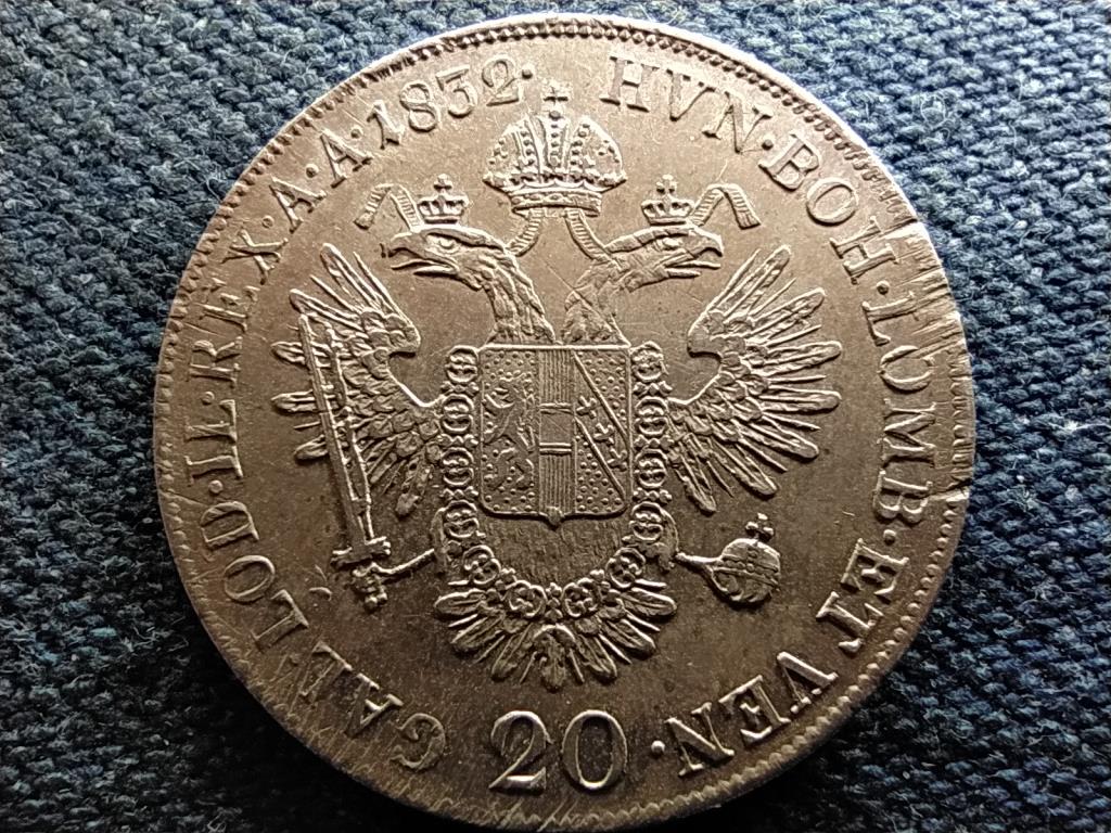 Ausztria II. Ferenc .583 ezüst 20 Krajcár 1832 A