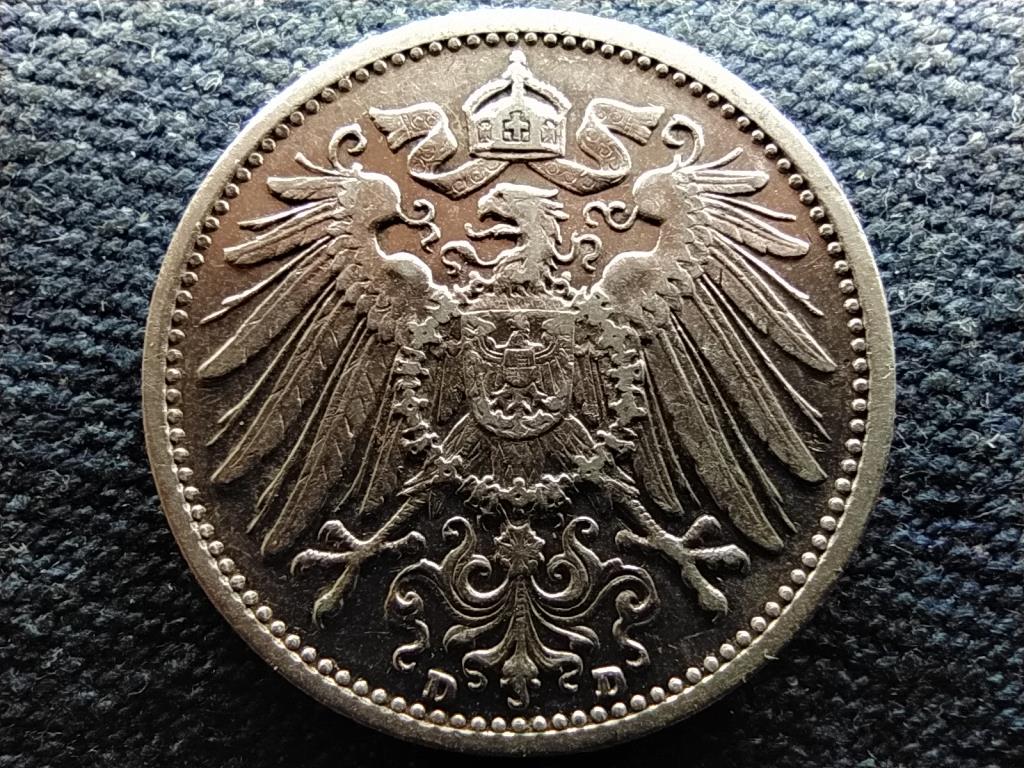 Németország Második Birodalom II. Vilmos (1888-1918) .900 ezüst 1 Márka 1902 D RIT