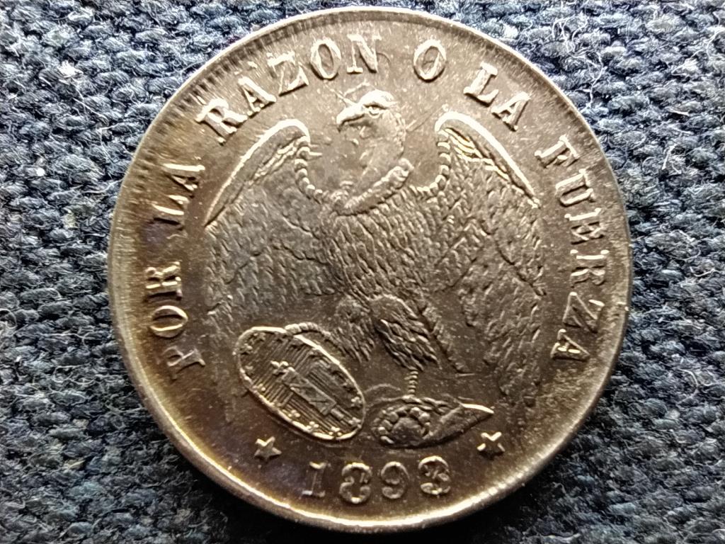 Chile Köztársaság (1818-) .500 ezüst 1/2 decimo 1893 So